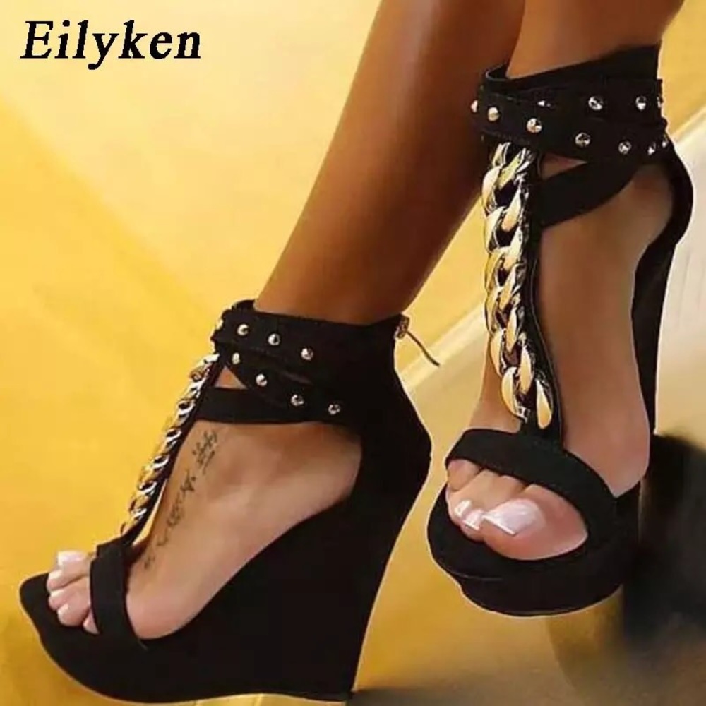 Eilyken 2019 Gladiator Chain Platform Wedges